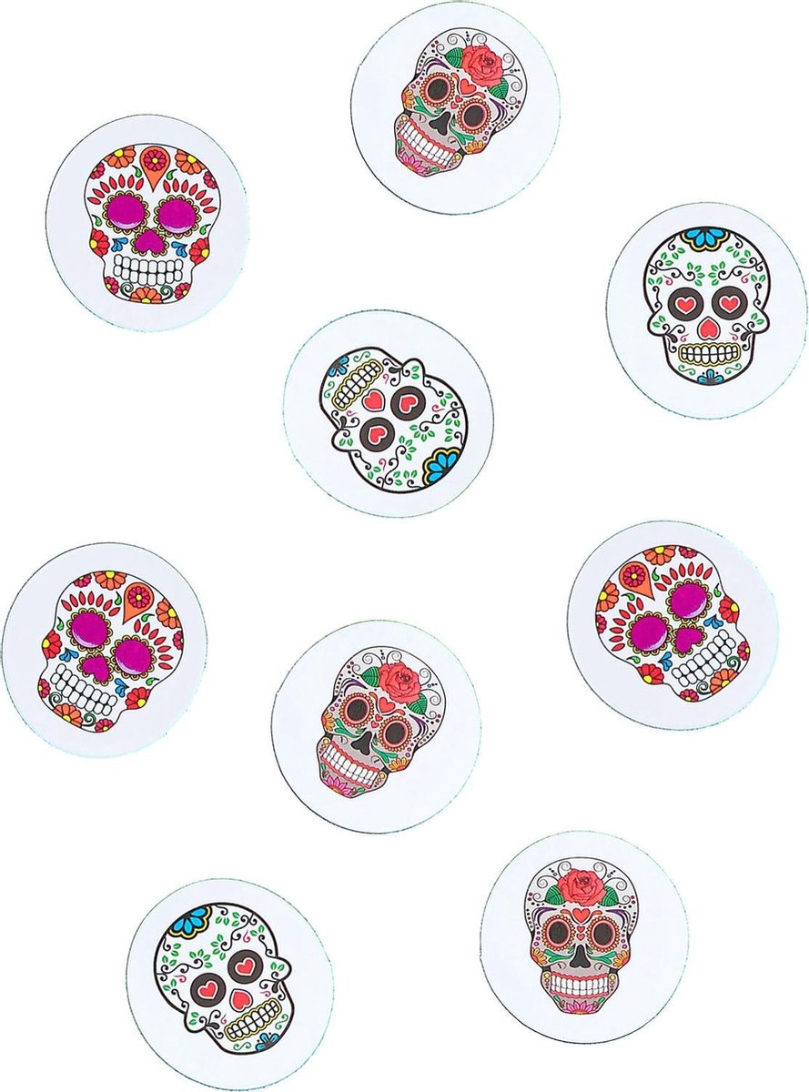 HOBI - Papieren Dia de los Muertos tafeldecoraties - Decoratie > Tafelconfetti